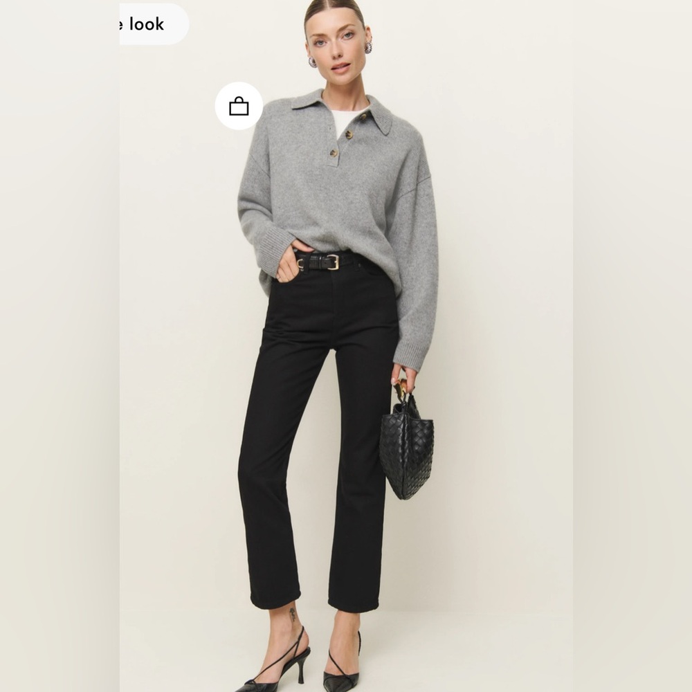 Reformation Black Straight Leg Jeans